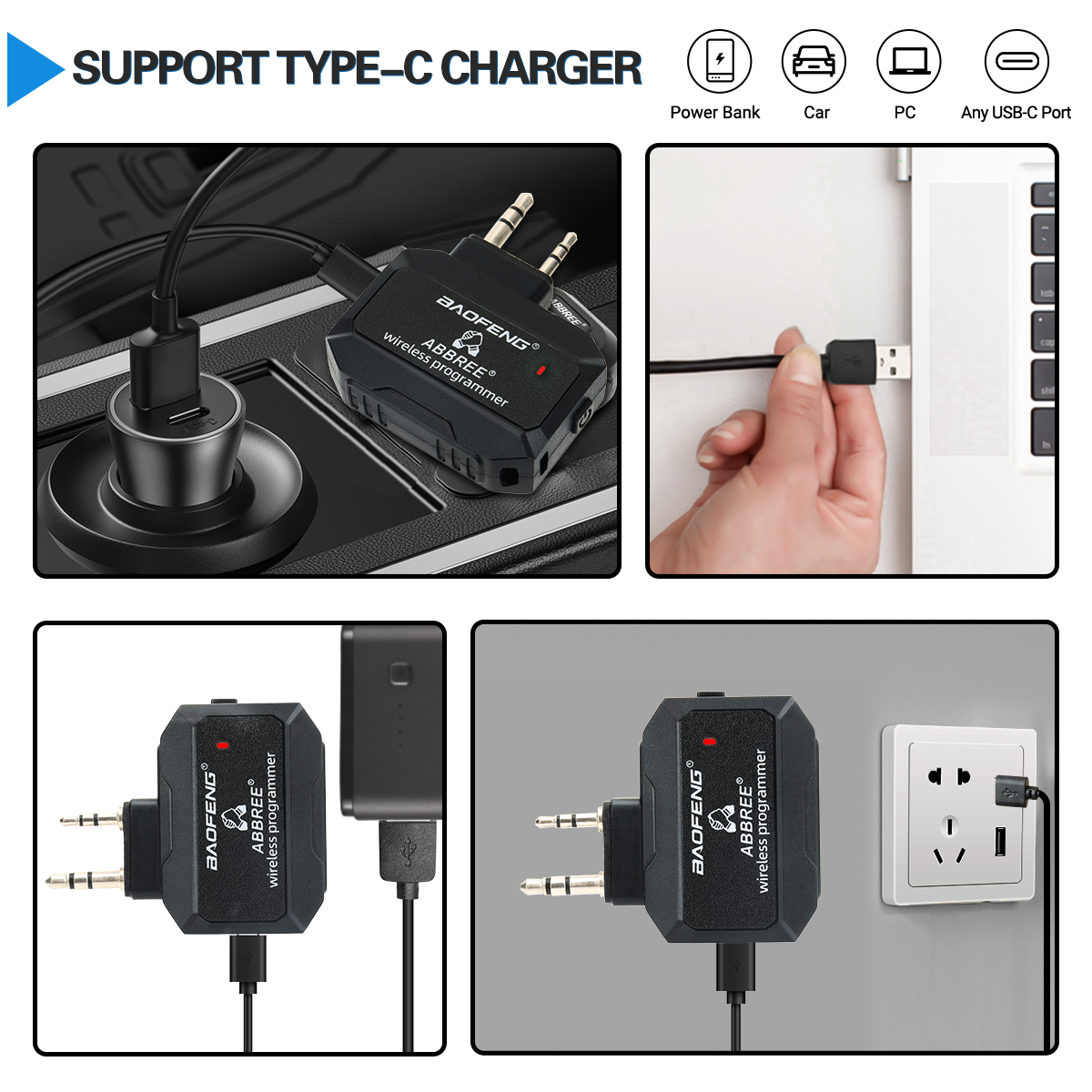 Baofeng Bluetooth Wireless Programmer for Walkie Talkie Plug & Play No Driver Issue Phone for UV5R BF888S Quansheng UVK5