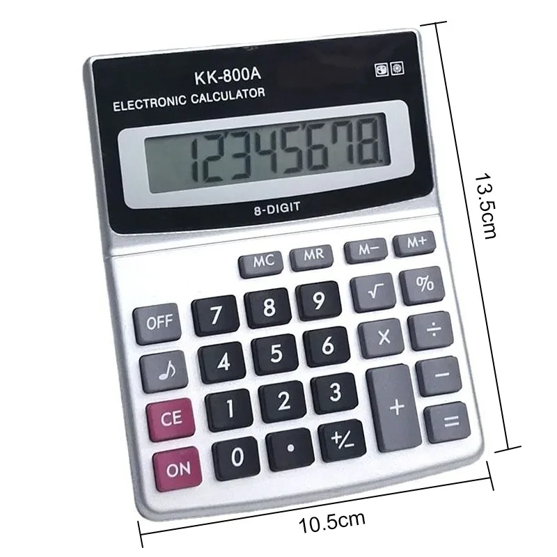 8-Digit Solar Battery Dual Power Large Display Office Desktop Calculator Back To School Supplies Students/Finance Stationery