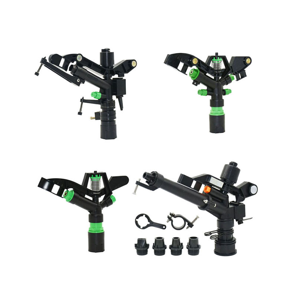 Aspersores de chorro giratorios de 360 grados, boquillas basculantes de doble salida, rosca macho de 1/2 "para riego de césped y granja de jardín