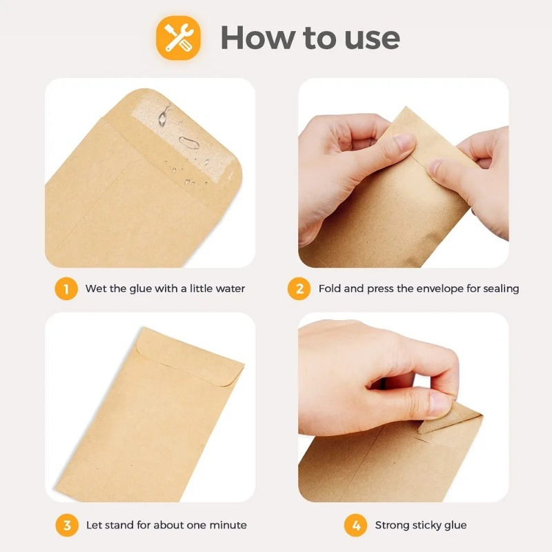 Envelopes de dinheiro marrom auto-vedantes, 20 peças, envelope de dinheiro para festival de ano novo, pequenos malotes de dinheiro kraft para orçamento e presentes