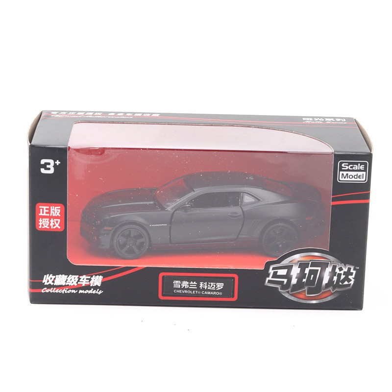 Carro de liga 1/36 oficial autorizado modelo chervleit fundido fosco preto 5 tamanhos 2 portas brinquedo de bolso para presente de meninos
