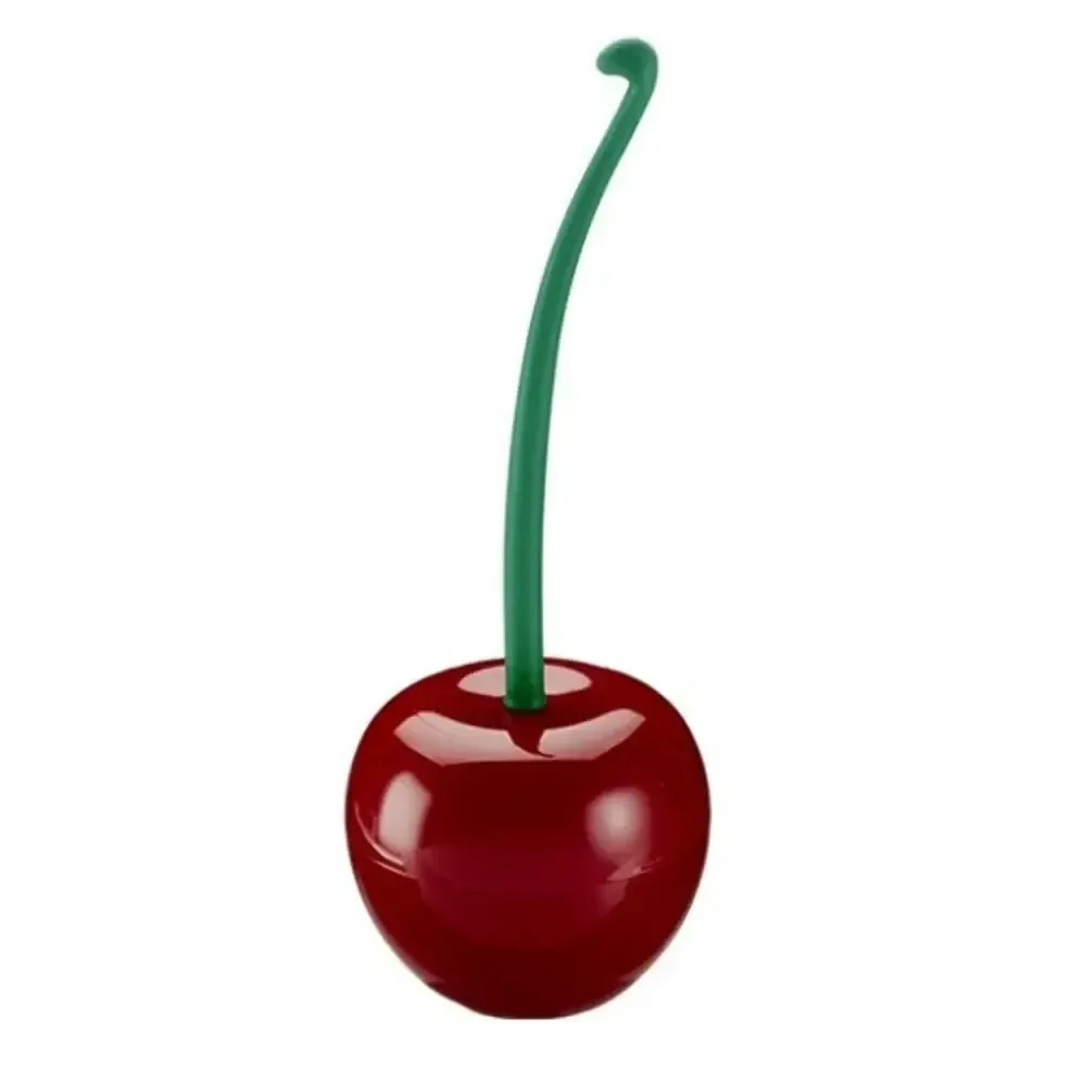 1pc vermelho escova de toalete criativo adorável cereja forma lavatório escova titular conjunto titular toalete acessórios do banheiro