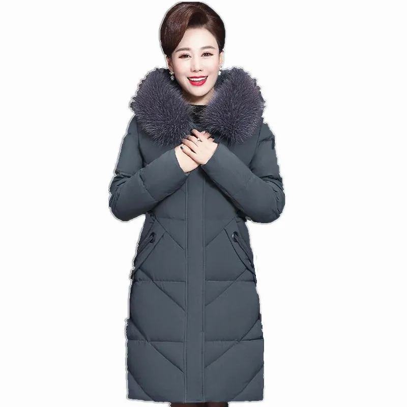 Sólido grande gola de pele jaqueta de inverno feminino com capuz engrossado algodão casacos quentes senhora zíper acolchoado jaqueta de comprimento médio outwear casacos
