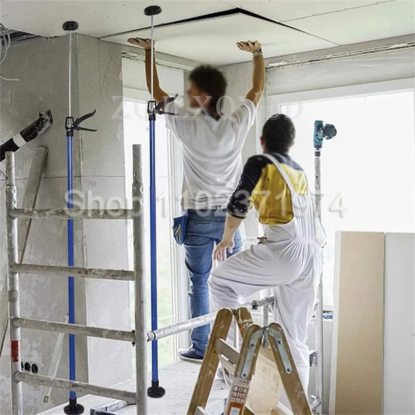2 個 115-290 センチメートル省力伸縮ロッド鋼ハンドジャック乾式壁キャビネットボードリフティングサポートロッド高さ調節可能