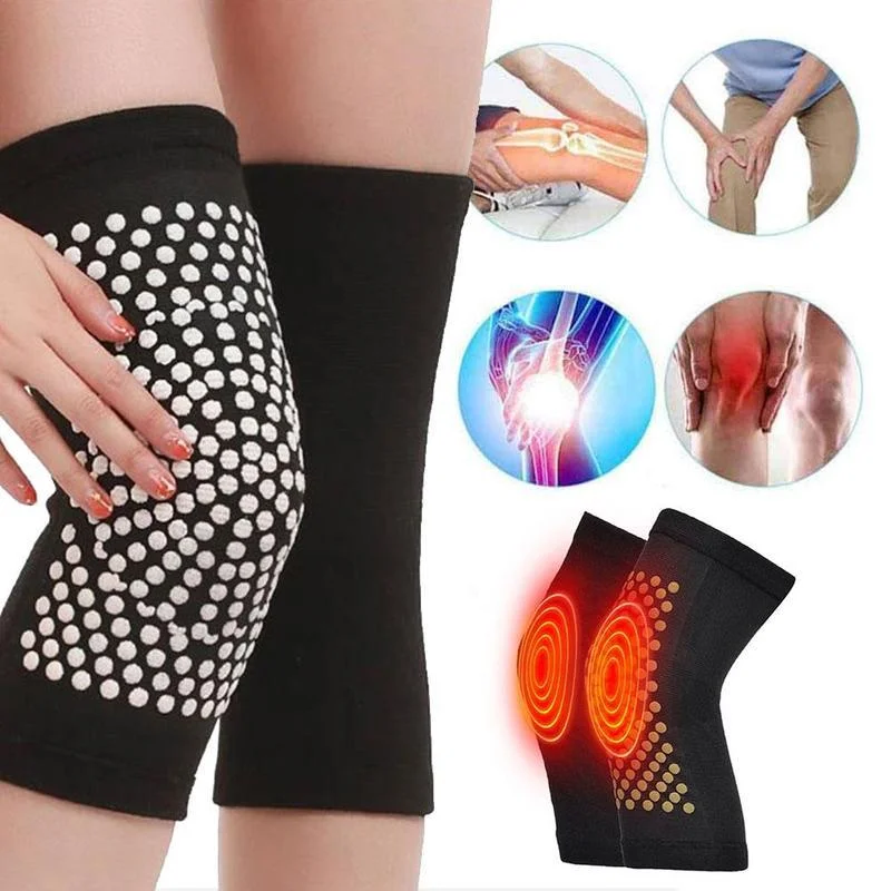 Joint Pain Relief Ay Tsao Lattice Hot Compress Self-Heating Warm Soft Knee Pads Injury Recovery Breathable Elastic Leg Sleeve