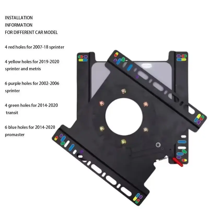 Universeller Wohnmobil-Sitz, drehbarer Sockel, T5, T6, robuste Stahlplatten-Sitz, drehbare Basis für Wohnmobil, Wohnmobil, Bus, 360 Grad drehbar