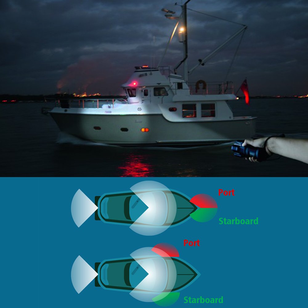 Luz LED de navegación, lámpara de advertencia de señal, luz de arco para barco marino, lámpara de navegación para barco a motor y y yate Skiff, 2 uds.