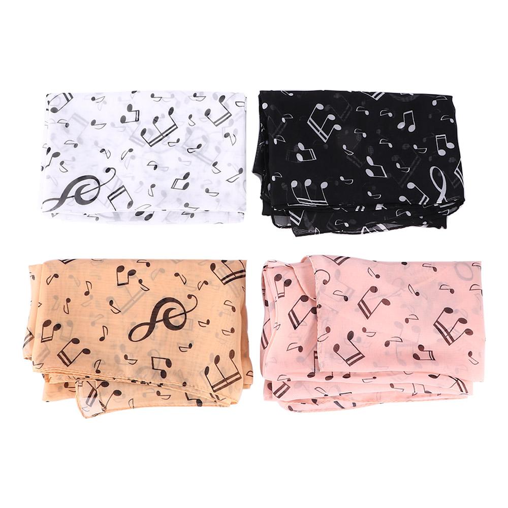 Ladies Gift Accessory Women Neck Scarf Treble Clef Printed Music Note Printed Scarf Chiffon Silk Scarf Muffler Shawl