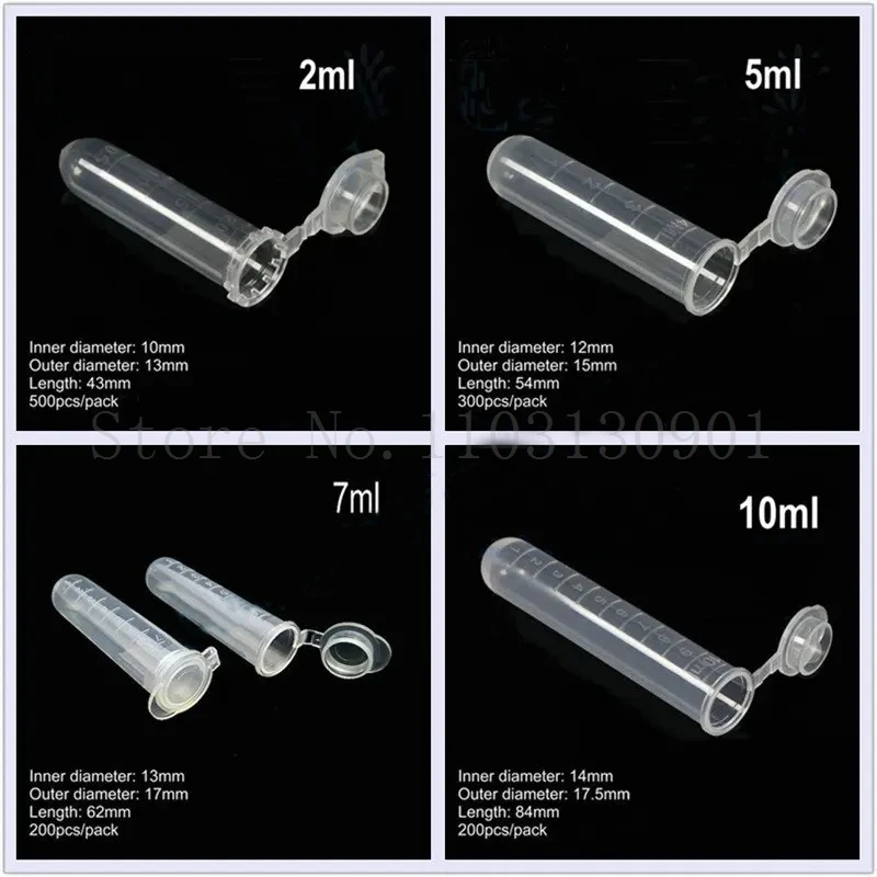 Provetta da centrifuga in plastica da laboratorio EP Provetta da 0,1 0,2 0,5 1,5 2 5 7 10 15ml Tubo PCR per campioni di virus Esperimento scolastico