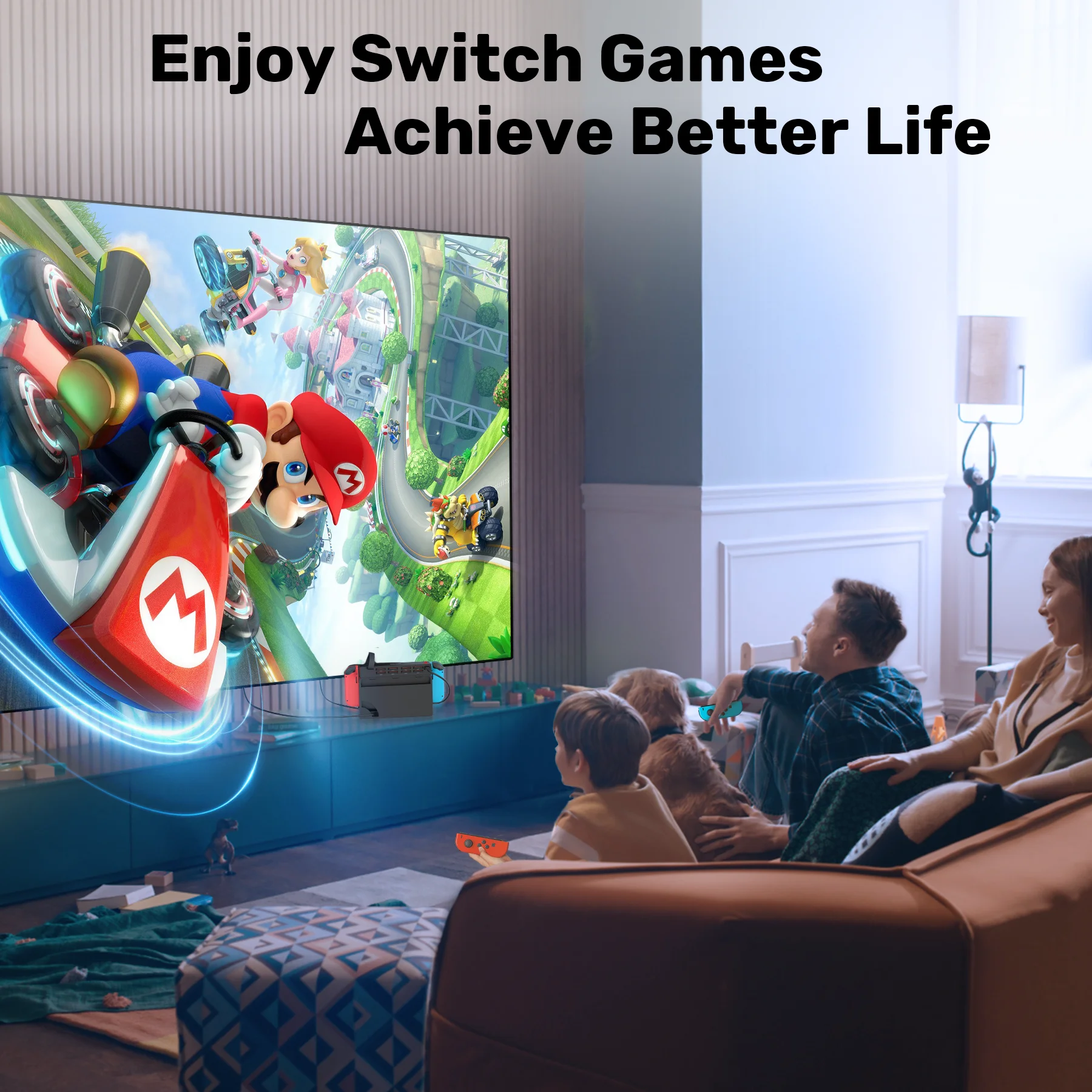 Conmutador de juegos OLED para Nintendo Switch, lector de tarjetas multijuegos de conmutación rápida de una tecla, Control inalámbrico de 5M, accesorios NS
