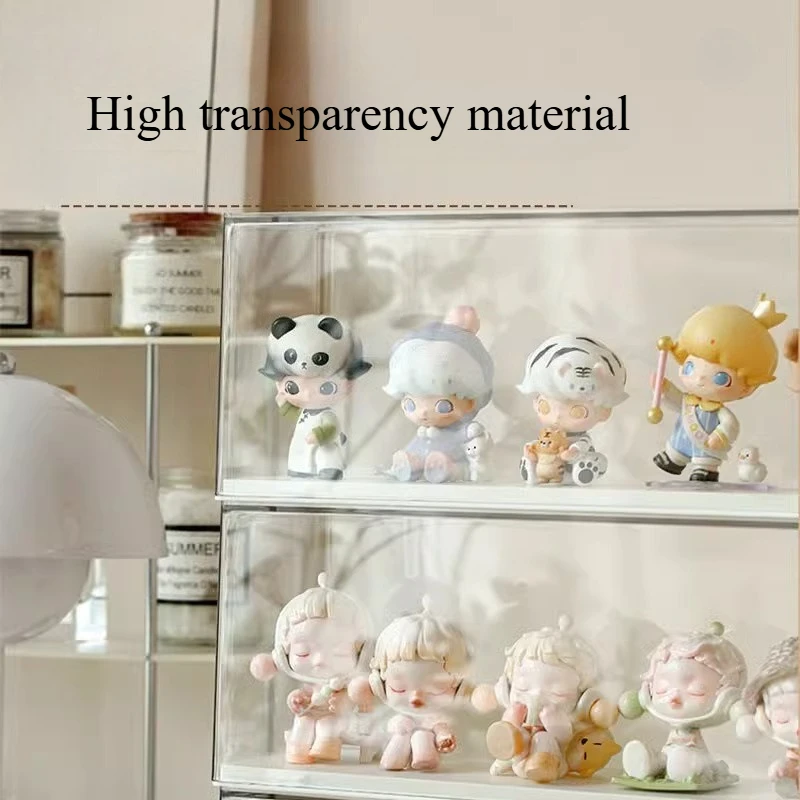 Acrylic Action Figure Display Case Transparent Doll Storage Box Toy Organizer Rack for Collectible Showcase Cabinet