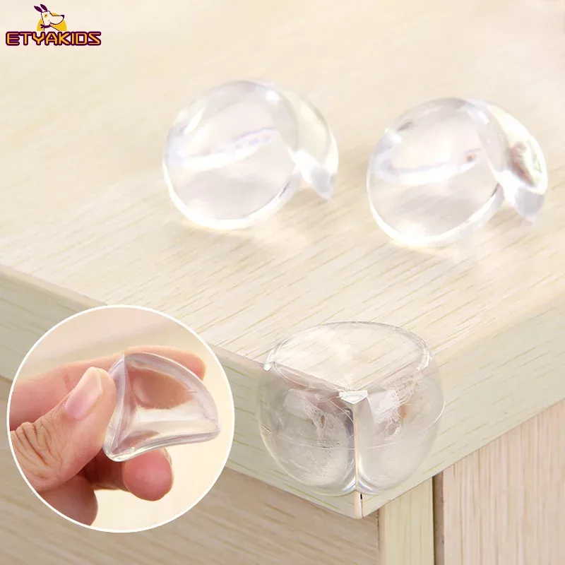 Protector de esquina de Mesa de Seguridad para bebé, cubierta de protección de bordes de muebles anticolisión, transparente, forma de bola, 4 unidades por lote