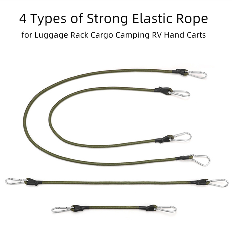 Outdoor Heavy Duty Bungee Cord Elastische Krawatte Strap String Karabiner Haken Kajak Radfahren Gepäck Verpackung Seile Camping Zubehör