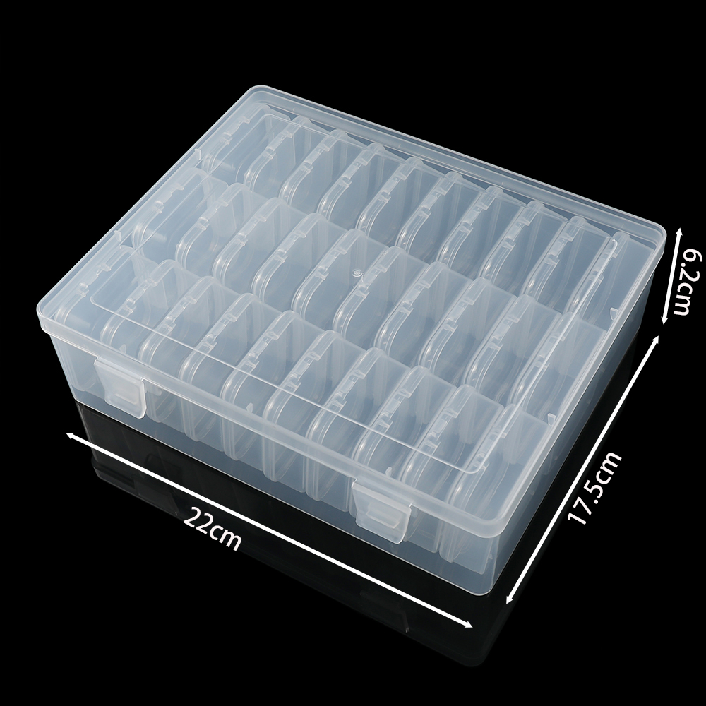 Portable Organizer Box 12/24/30Pcs Small Clear Plastic Bead Storage Containers with Hinged Lid for Storage Small Crafts Jewelry