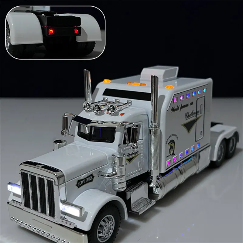 新しい 1/24 合金トレーラートラックヘッド車モデルダイキャストメタルコンテナトラックエンジニアリング輸送車両車モデル子供のおもちゃのギフト