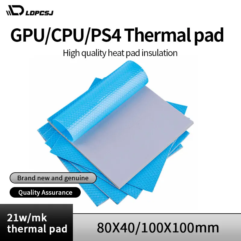 Ldpcsj 24 W/Mk Gpu Cpu Thermische Pad Radiator Koeling Geleidende Siliconen Pad 80X4 0/100X100Mm Hoge Kwaliteit Thermische Pad Warmte-isolatie