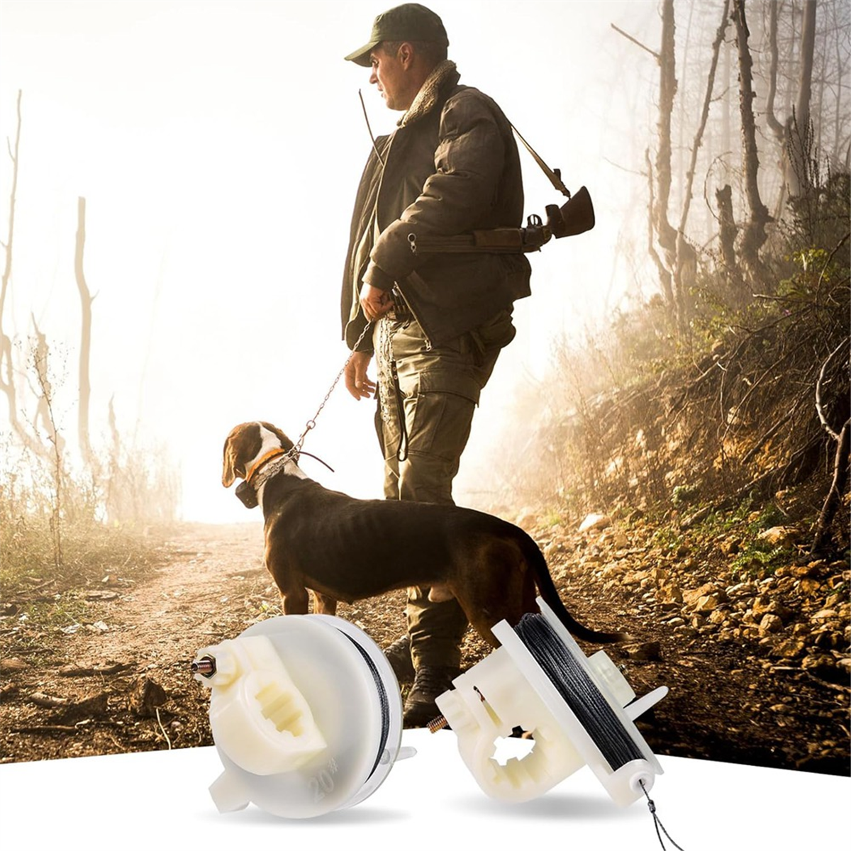 Trip Wire no carretel reutilizável, Trip Wire for Perimeter, Alarme 12 Gauge, 85ft, 2 pcs