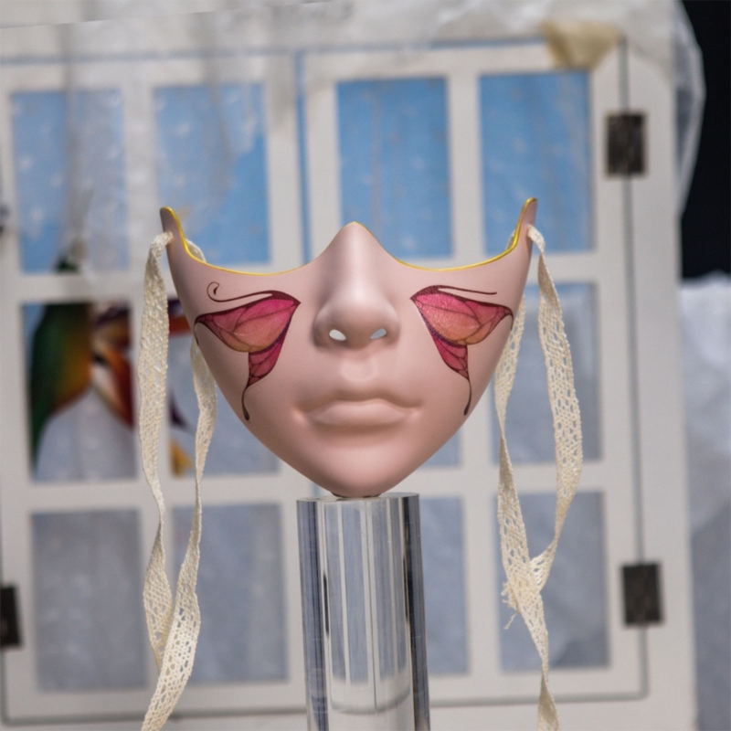 Masque de Cosplay de miles Unisexe, Demi-Visage Mécanique pour Carnaval, Halloween, Habillage de ix