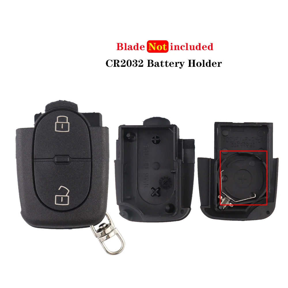 YIQIXIN para Audi A2 A3 A4 A6 A8 B5 RS4 TT 1994-2004 Quattro Flip funda para llave a distancia de coche sin cortar CR1620/CR2032 soporte