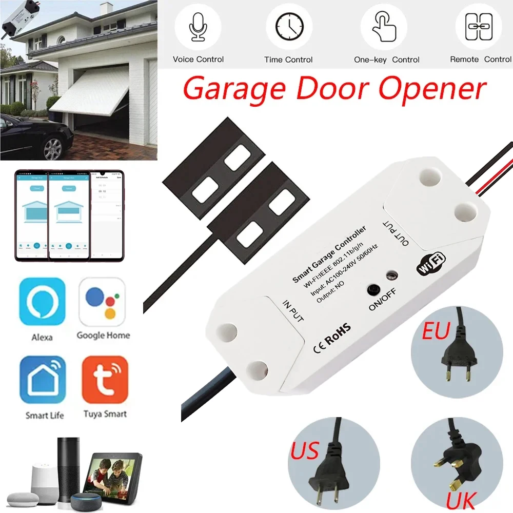 Controlador inteligente de apertura de puerta de garaje, WIFI, Original, aplicación, interruptor inteligente controlado por voz con Alexa Echo, Google Home, Smart Life