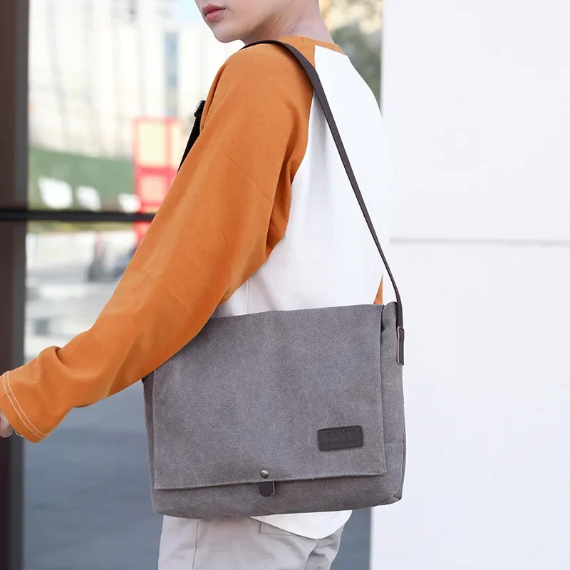 Mới Vải Nam Đeo Vai Messenger Túi Con Người Thời Trang Mới Túi Đeo Chéo Khoác Đa Chức Năng Di Động Nam Túi