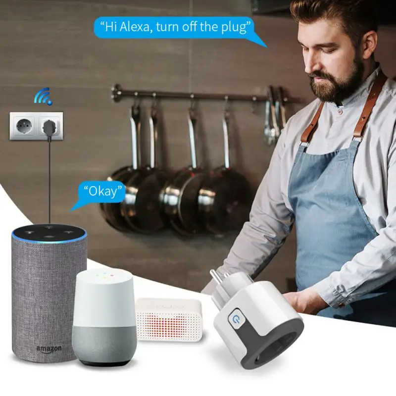 Xiaomi-enchufe inteligente Wifi con temporizador, adaptador europeo, salida Tuya 16A 20A, Monitor de potencia, funciona con el asistente de Google Home Alexa