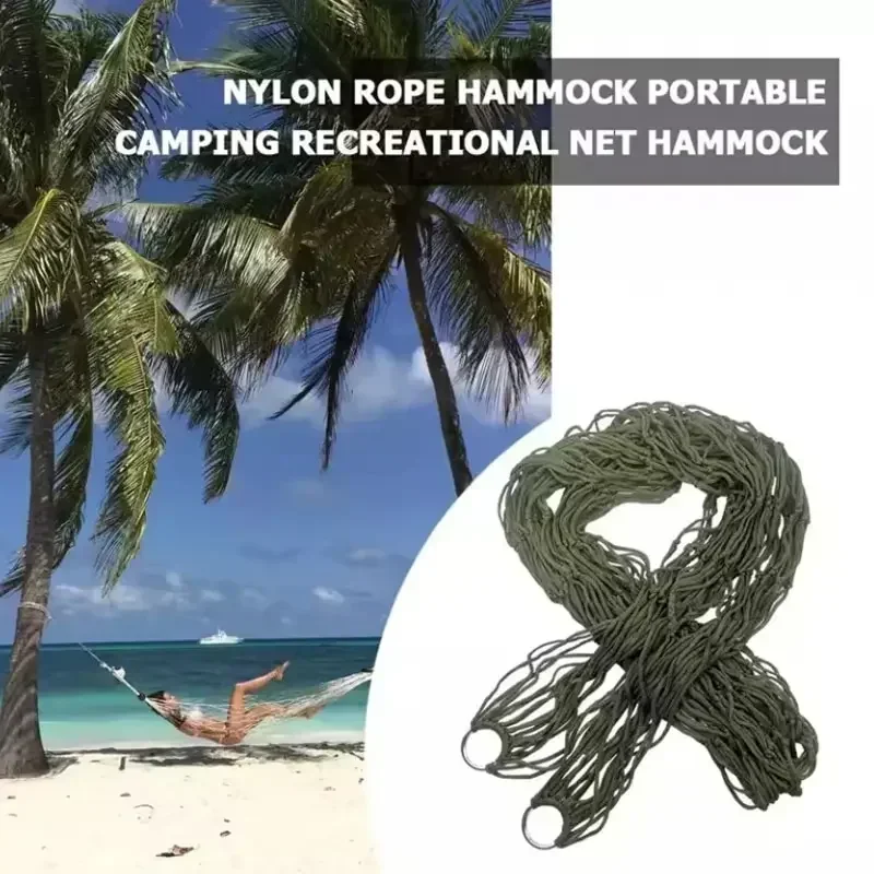 Amaca da giardino portatile con corda in nylon addensato per esterni Amaca in rete per interni Amaca semplice portatile Sedia a dondolo