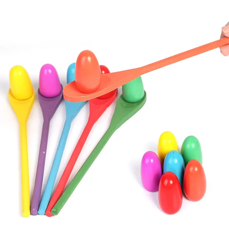 Bastone di equilibrio per bambini Cucchiaio di equilibrio in legno Uovo Bambini Giocattoli sportivi all'aria aperta Asilo Bambini Equilibrio Insegnamento Puzzle Aiuta DDJ