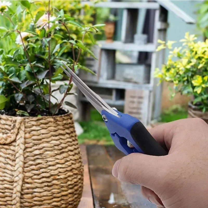 Tijeras de jardinería de 6,5 pulgadas, podadora manual, tijeras de podar, tijeras de recorte con codo recto, cuchillas de acero inoxidable para plantas