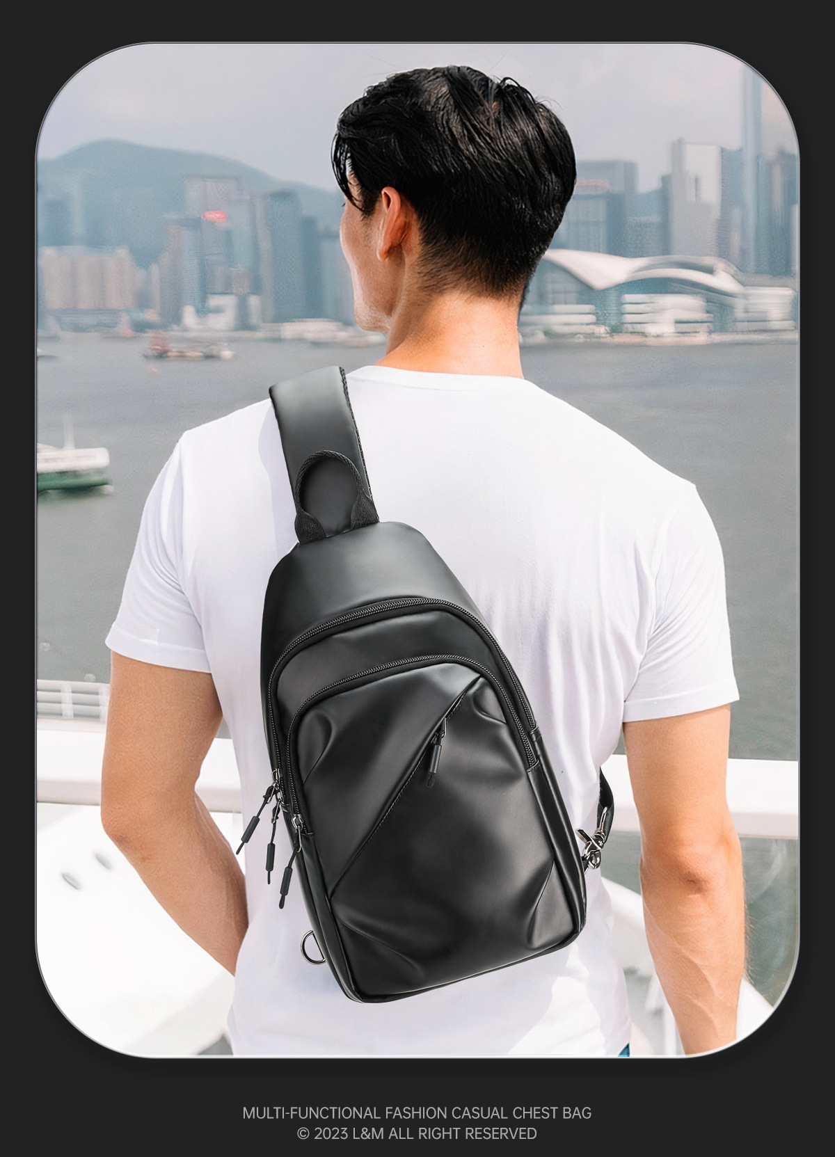 Bolso de pecho multifuncional para hombre, bandolera de viaje, impermeable, novedad de 2023