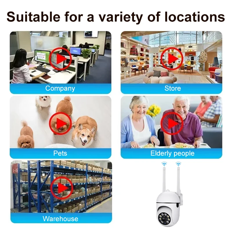 Cámara IP Wifi, cámaras de vigilancia de seguridad para exteriores de 2MP, seguimiento humano AI, Audio bidireccional, Zoom Digital 4X, visión nocturna a todo Color
