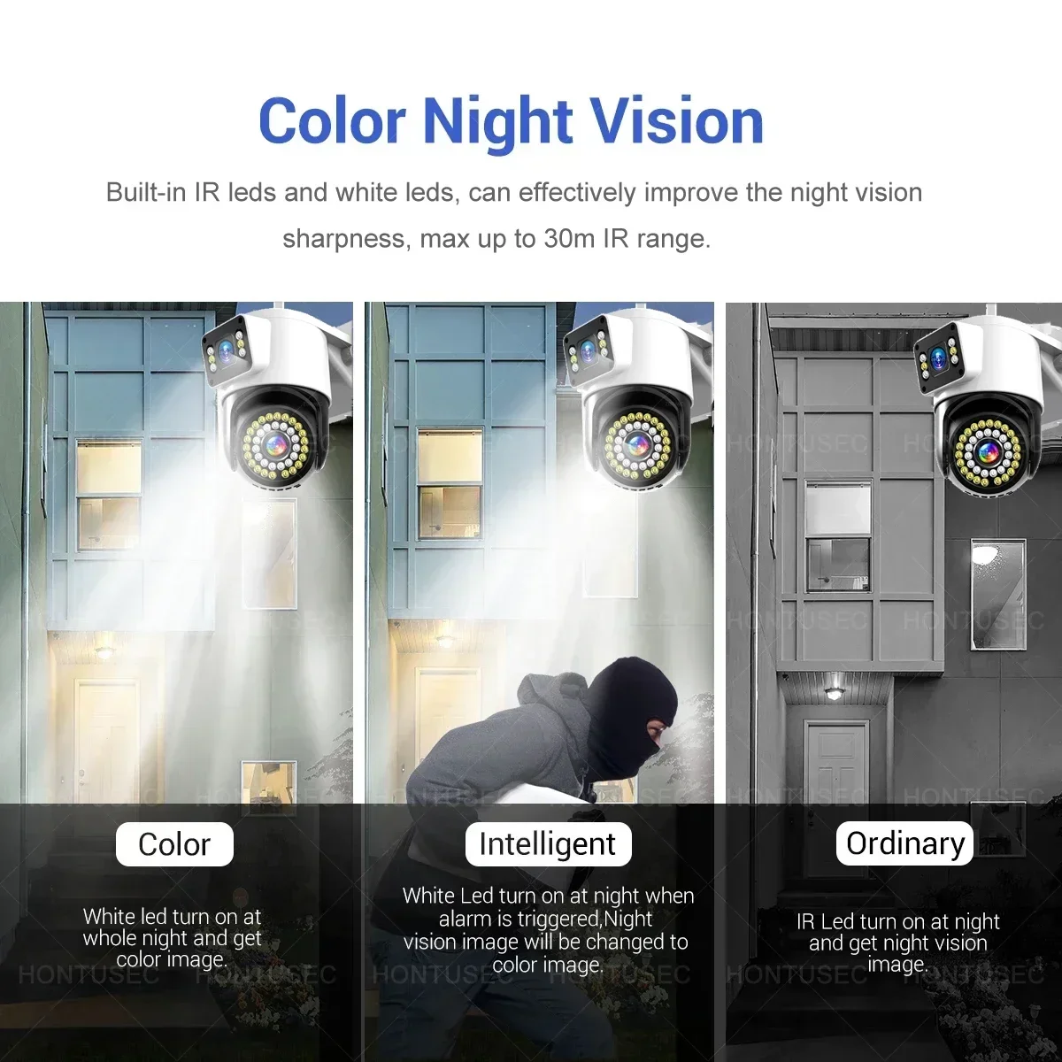 Yoosee 4K 8MP lente Dual pantallas Color visión nocturna detección de movimiento Audio bidireccional cámara de seguridad Wifi impermeable al aire libre
