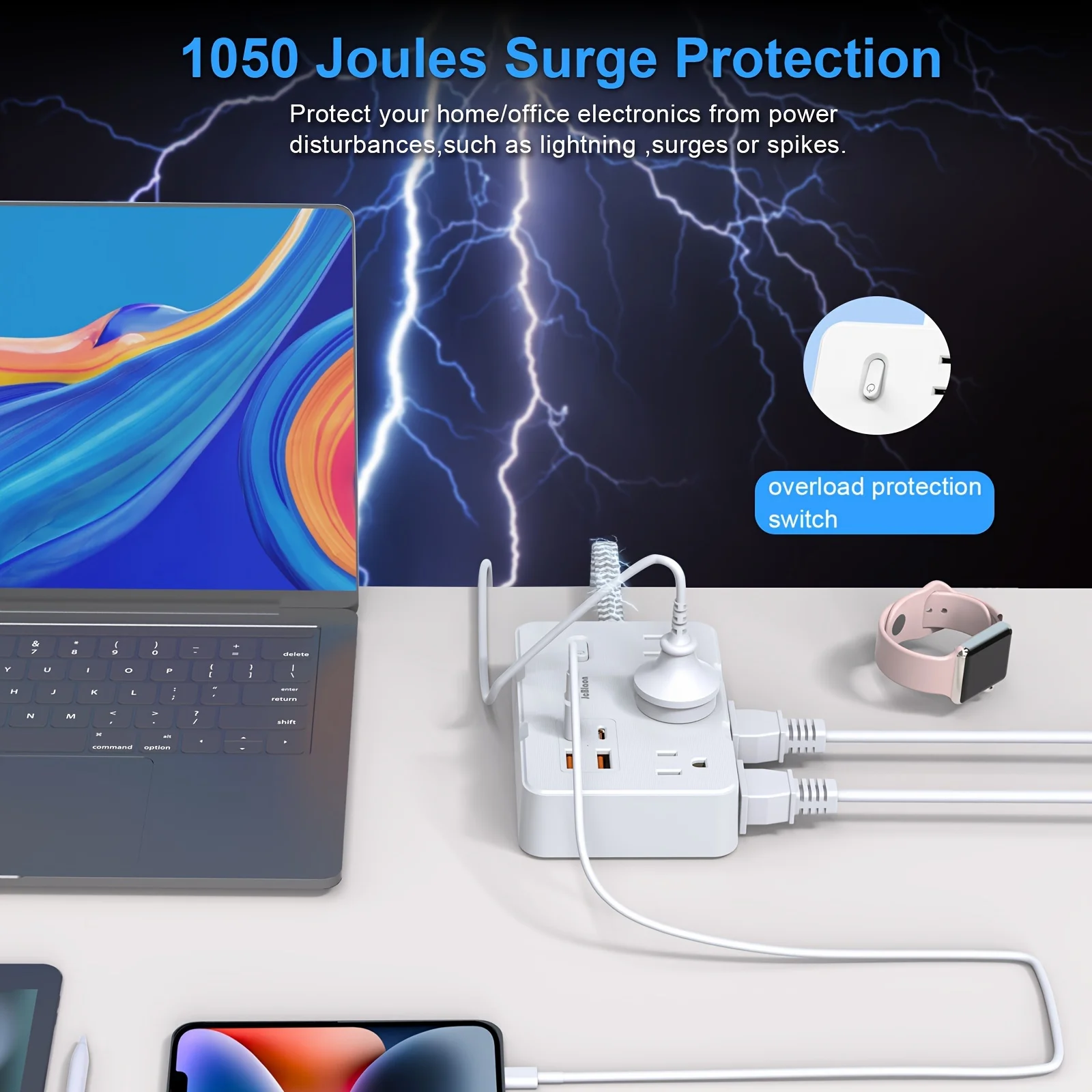 Eua plug ac tomada multiprise power strip trançado cabo de extensão casa inteligente tomada elétrica filtro de rede usb tipo-c carregamento