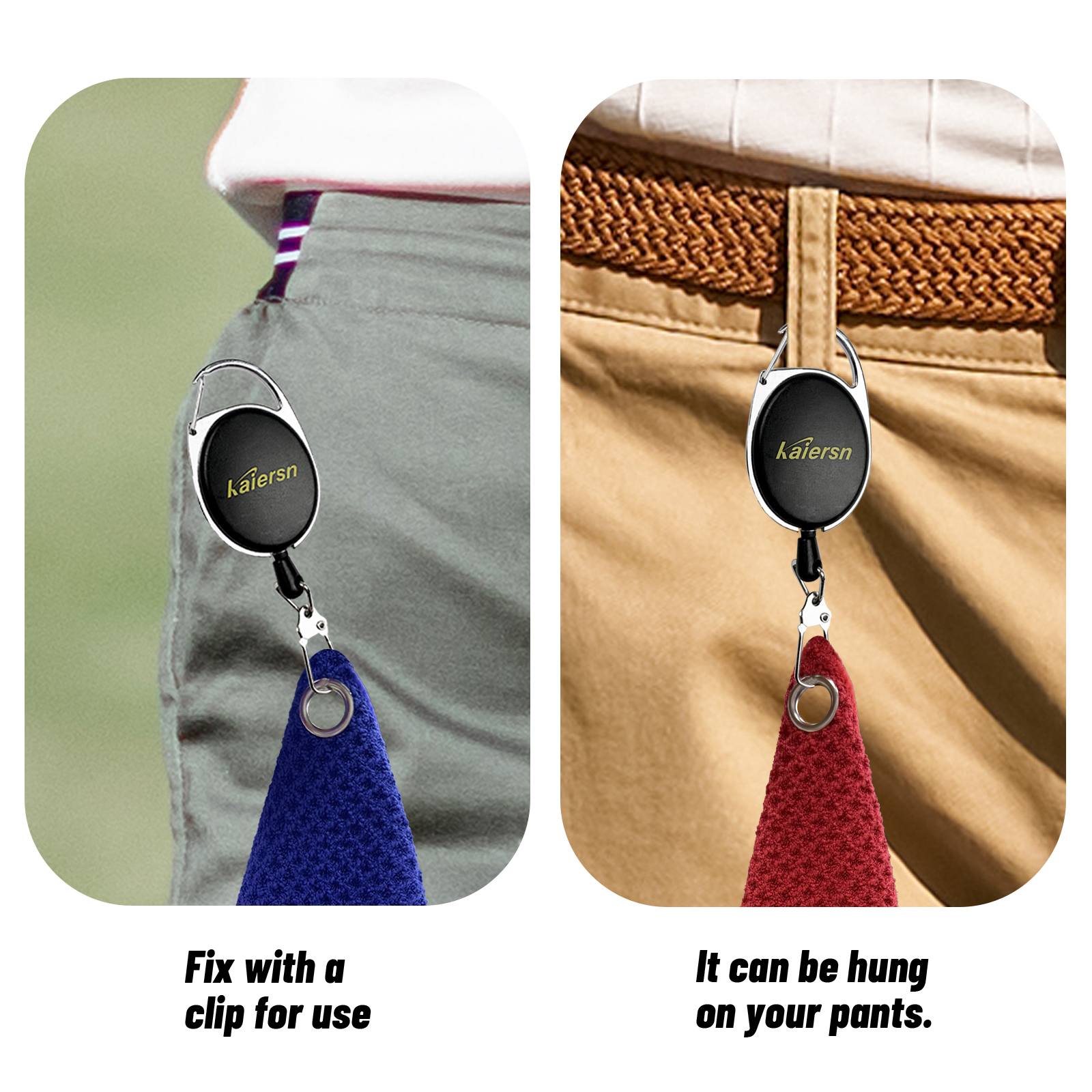 Kaiersn Park Golf Towel 20*20 ซม. มินิไมโครไฟเบอร์ผ้าขนหนูทําความสะอาดกอล์ฟ