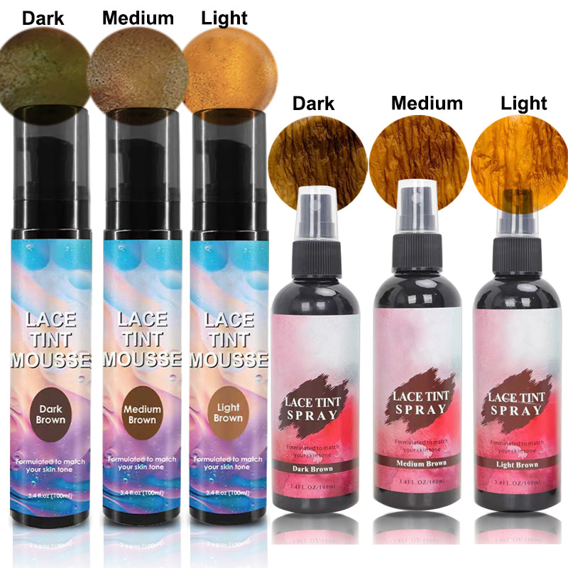 Kit de instalação de perucas, 10 peças, bolsa essencial para peruca, spray de matiz de renda, cola e removedor, boné de peruca hd, faixa elástica, bastão de cera de cabelo, controle de borda