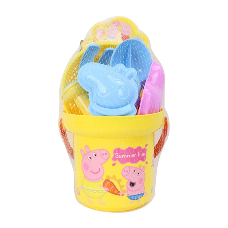 Peppa Pig Beach Playset Bambini che giocano a casa Emulazione Secchio Pala Setaccio Annaffiatoi Giocattoli simulati Gioca con strumenti di sabbia Regali