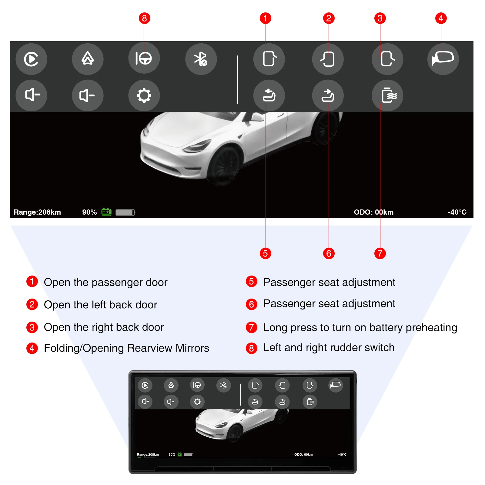 CATRONICS Head Up Display para Tesla HUD con salida de aire y cámara compatible con el modelo 3 Y 2016-2024 3 Highland Carplay Android AUTO