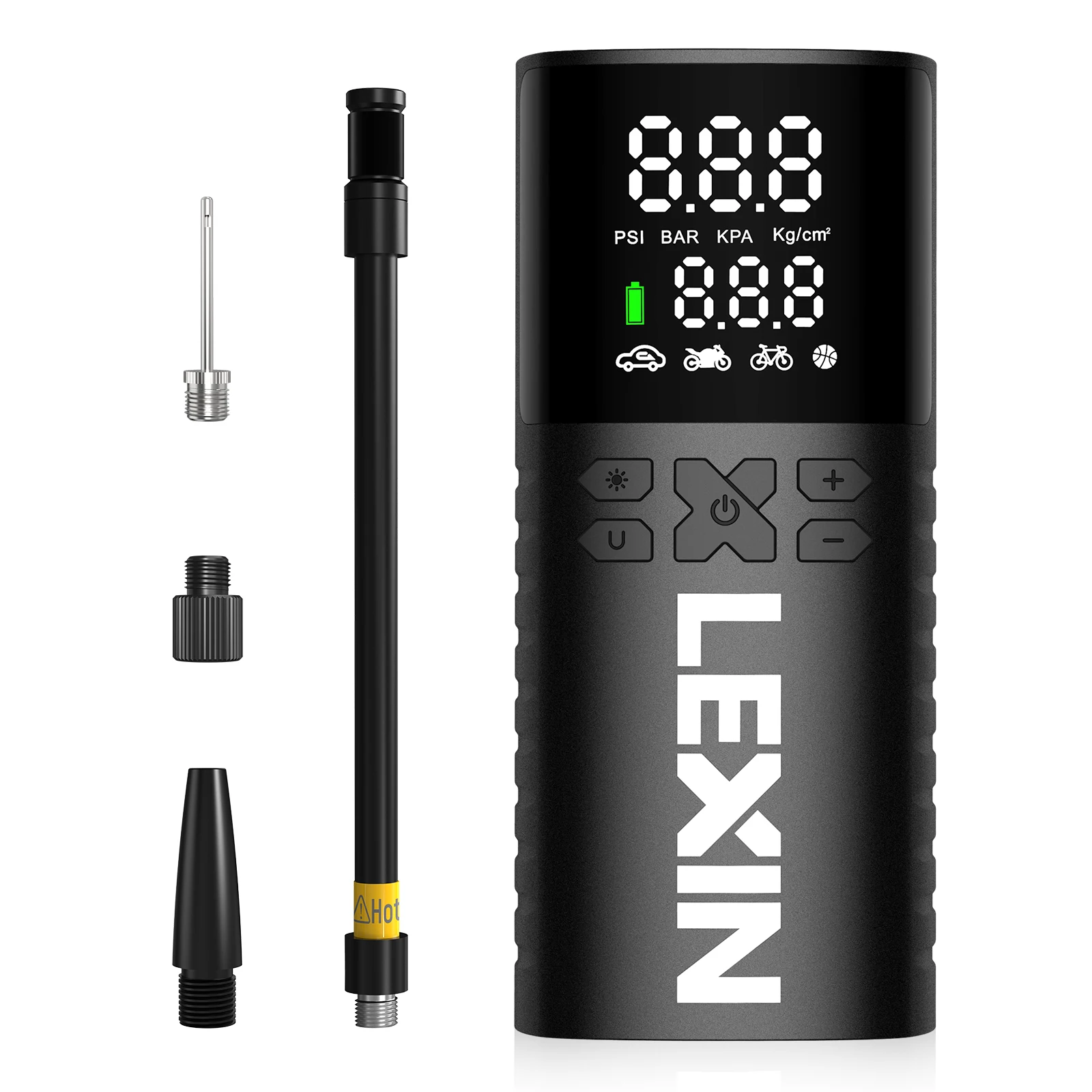 Lexin P4 bomba de aire de neumáticos de coche 150PSI portátil, bomba infladora de neumáticos para motocicleta, bomba de inflado inteligente, iluminación LED brillante