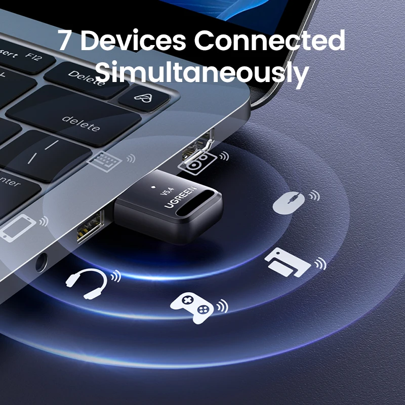 UGREEN 2 Trong 1 USB Bluetooth 5.0 Dongle Adapter Dành Cho Loa Máy Tính Không Dây Âm Nhạc Âm Thanh Thu Phát Bluetooth 5.0