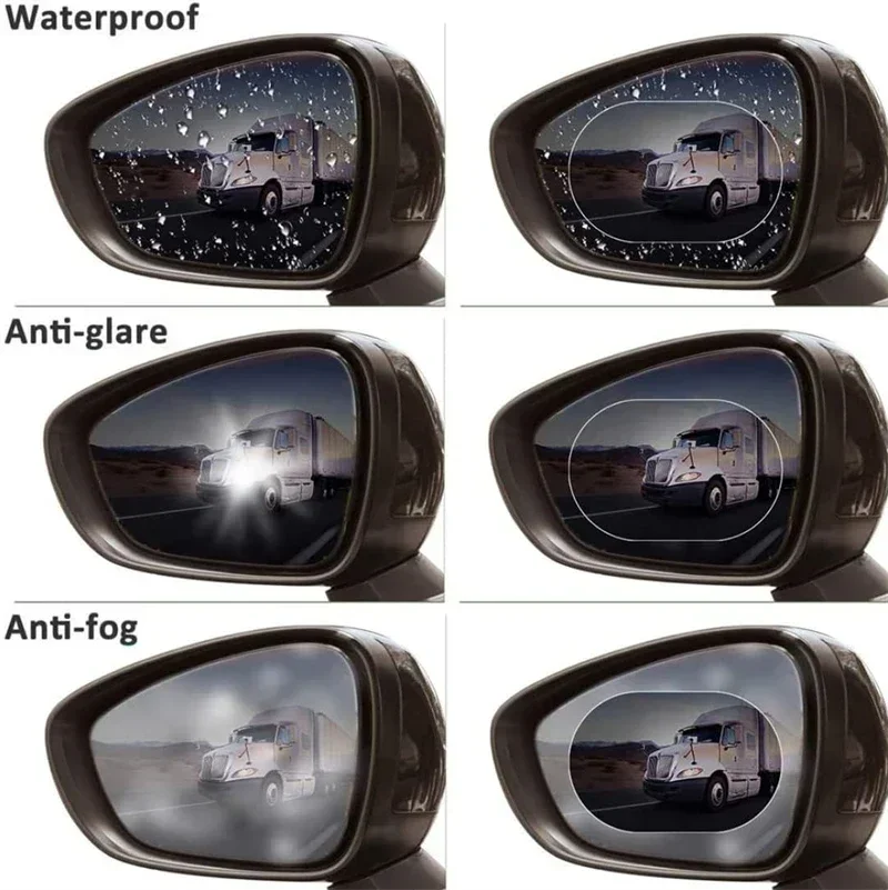 6PC 防雨フィルムステッカー車のバックミラー保護防雨防霧防水ステッカー車の窓透明ステッカー