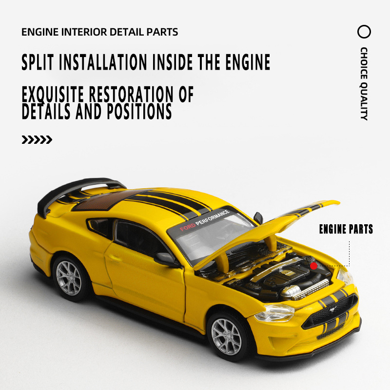 CCA-Ford Mustang GT Alloy Toy Car Modelo, Série de montagem da liga, Carros esportivos, Estilos de montagem, 1:42, 2018