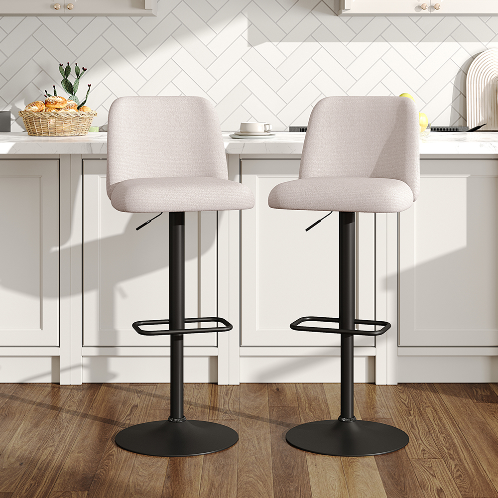 Voltsify 2 Set Swivel Counter Bar Stools with Mid Backrest for Living Room Bedroom Dining Room