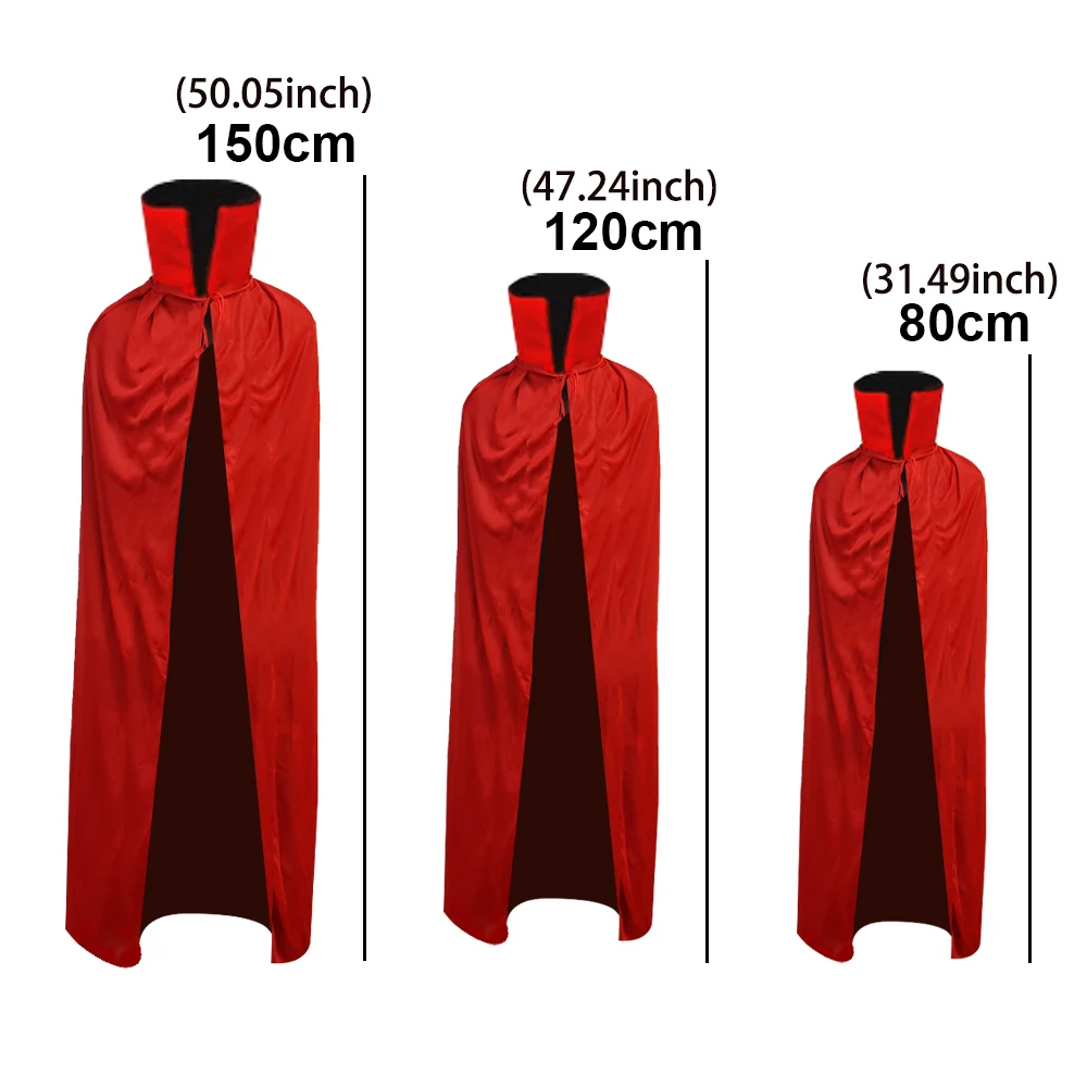 Cosplay Kostüme Halloween Erwachsenen Stand Kragen Umhang schwarz rot reversible Kappe Vampir Umhang Halloween Party Männer Frauen Kleidung