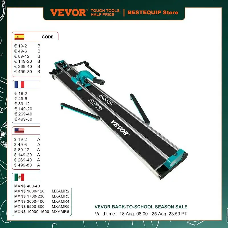 SucceBuy 1200MM Tile Cutter High Precision Manual Ceramic Floor Tiles Tile Cutter  48 In Cutting Machine for Precision Cutting