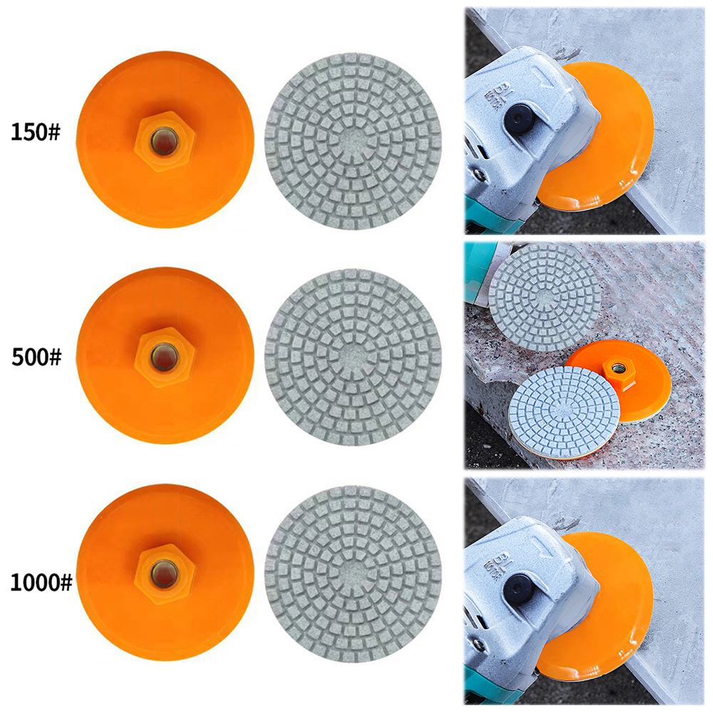 80mm 3 Inch Polishing Pad Diamond Wet Dry Buff Disc 150-1000 Grit Abrasive for Concrete Marble Stone Countertop Quartz