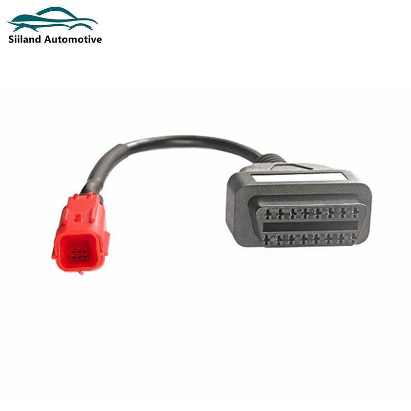 Adaptadores obd de motocicleta de 6 a 16 pinos, conectores de extensão de cabo de diagnóstico obd2 para honda yamaha suzuki benelli