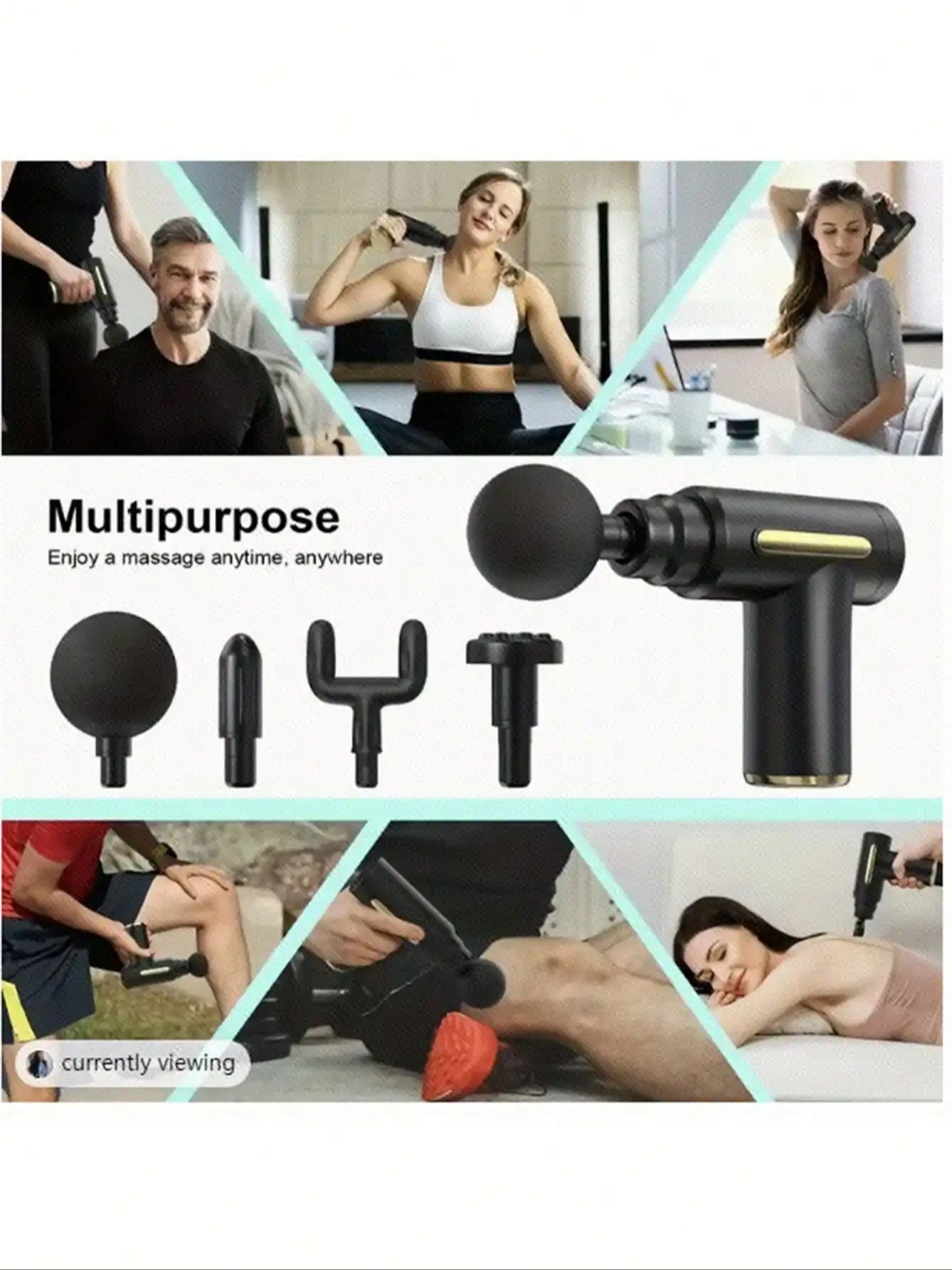 2026Portable Muscle Massage Gun For Body Massage, With Led Touch Screen, Speed Adjustment,, And 4 Replaceable，Rechargeable