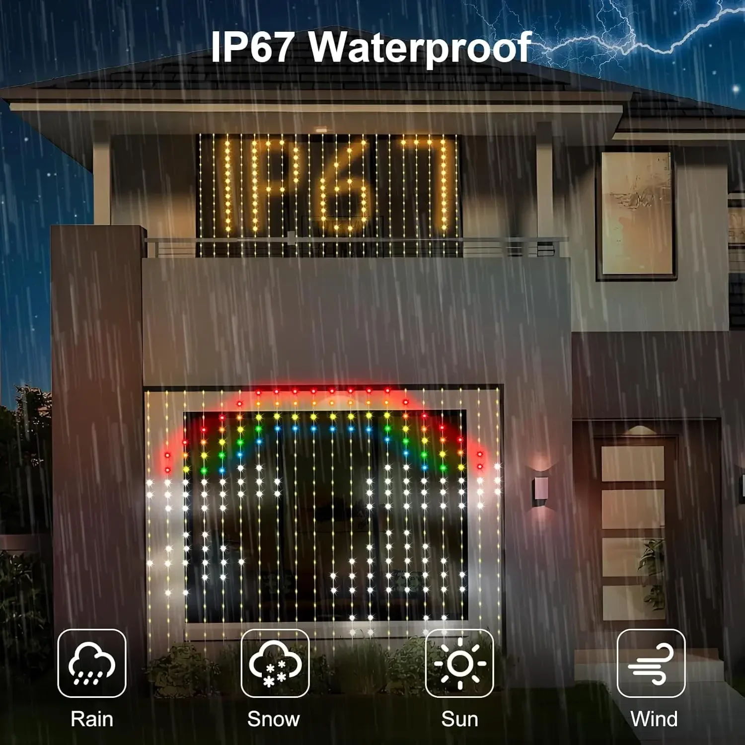 สมาร์ทผ้าม่าน 256/400 LED 5V USB LED Curtain String ไฟ DIY App รีโมทคอนโทรลซิงค์เพลงคริสต์มาส Holiday Party Decor
