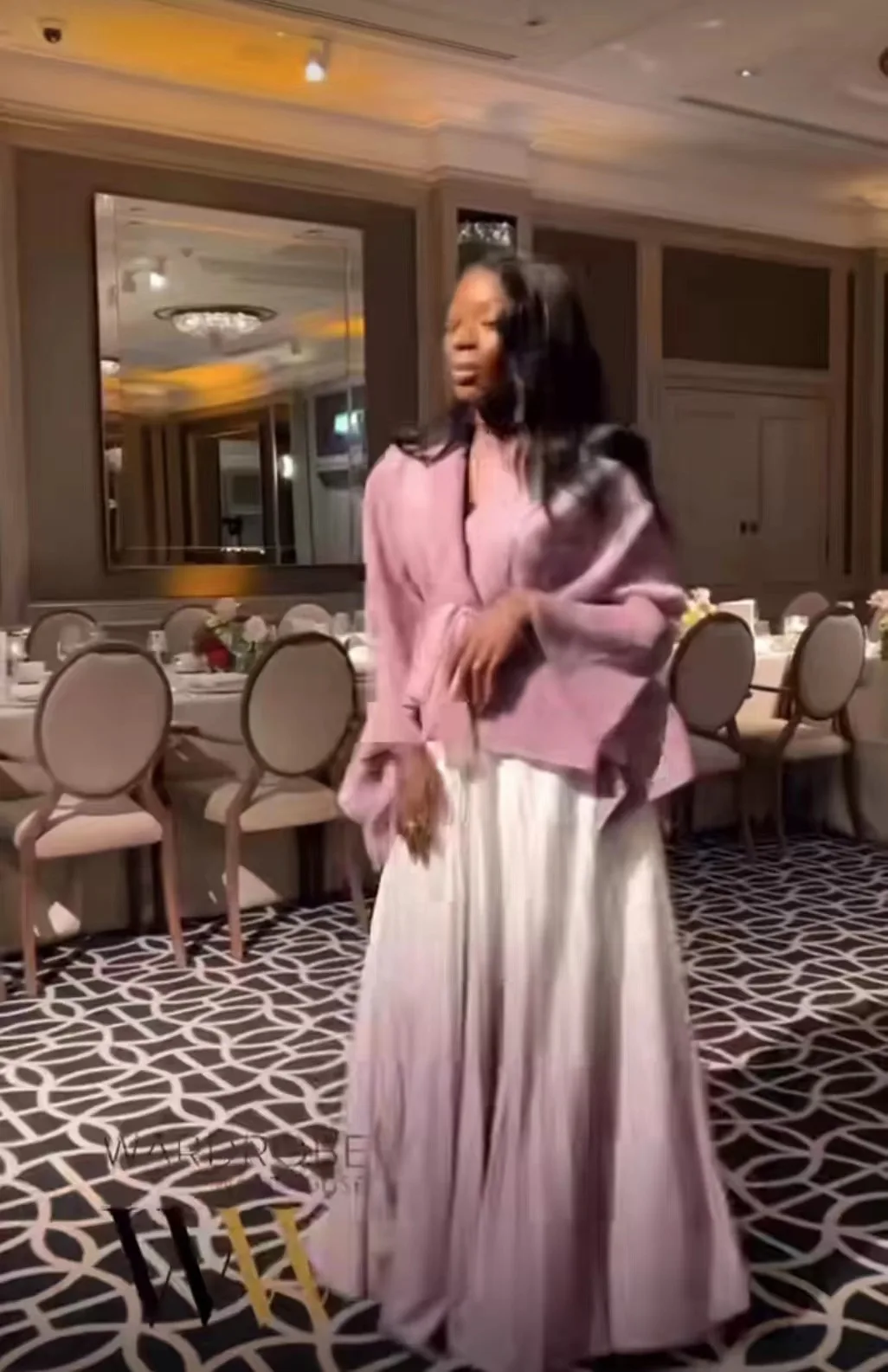 2024 Miyake pleats 2-piece set lapel lace-up waist top + gradual change color high waist versatile skirt set