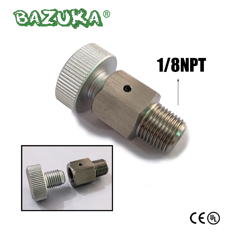 Charging Adapter HPA High Pressure Hand Pump 300bar 4500psi stainless steel Air Bleed Screw Safety Bleeder 1/8NPT Threads
